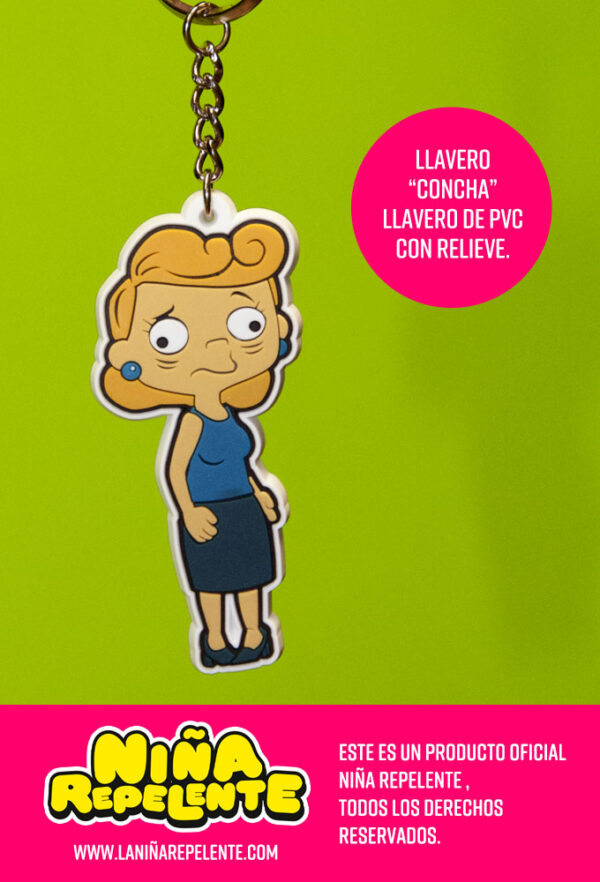 Llavero oficial de concha de Niña Repelente merchandising