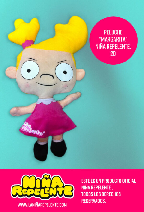 Peluche 2D oficial de Margarita de Niña Repelente en tres tamaños