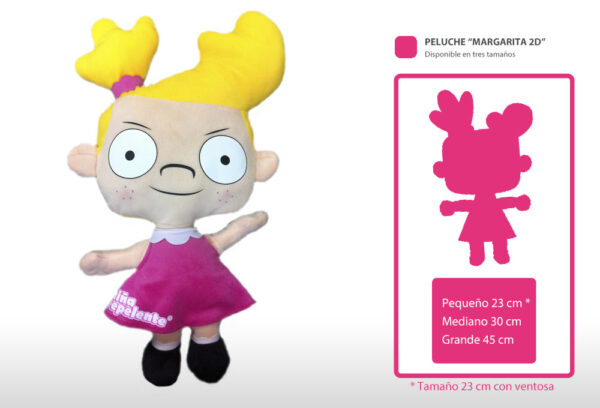 Peluche 2D oficial de Margarita de Niña Repelente en tres tamaños