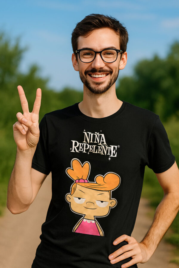 Camiseta oficial de Niña Repelente, edición original de 2009, corte unisex en color negro