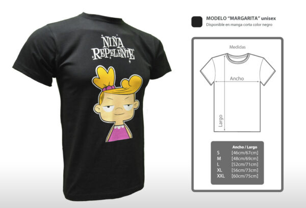 Camiseta oficial de Niña Repelente, edición original de 2009, corte unisex en color negro